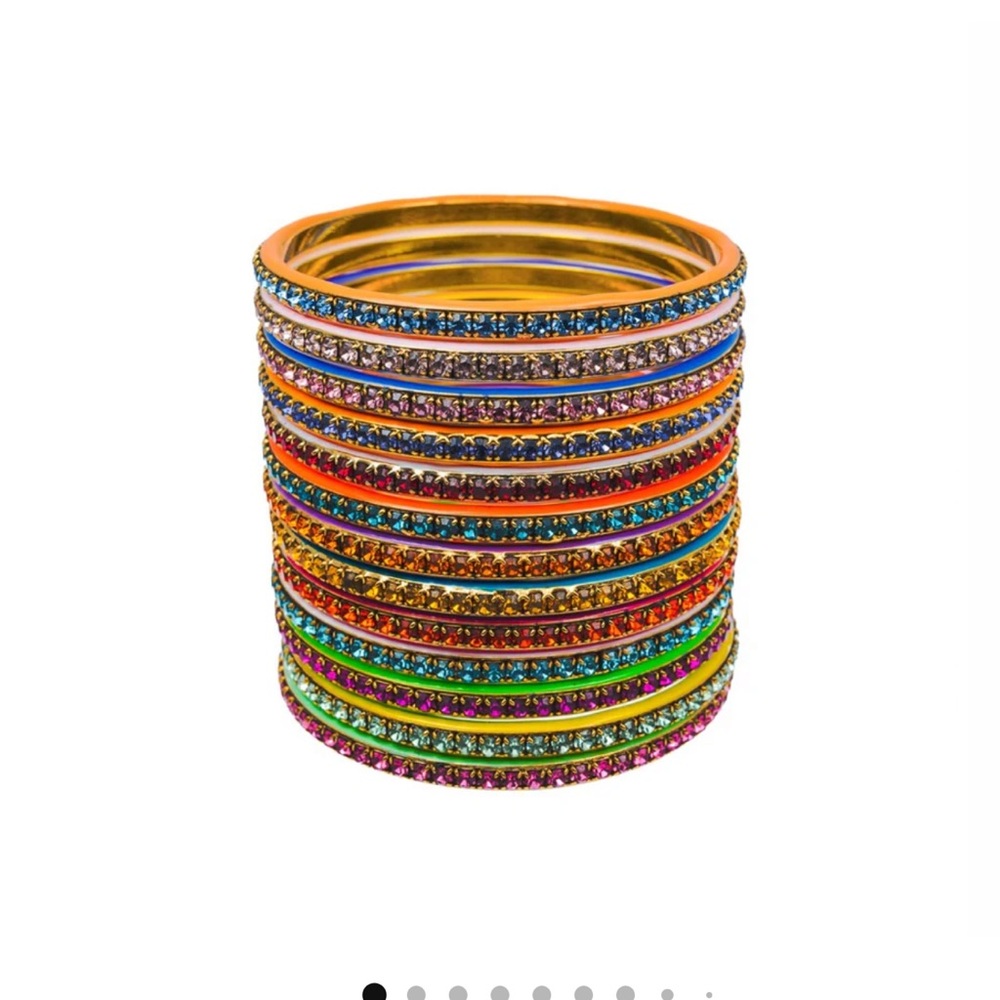 Blue and Gold Bangle Bracelet - Picture 6 of 7
